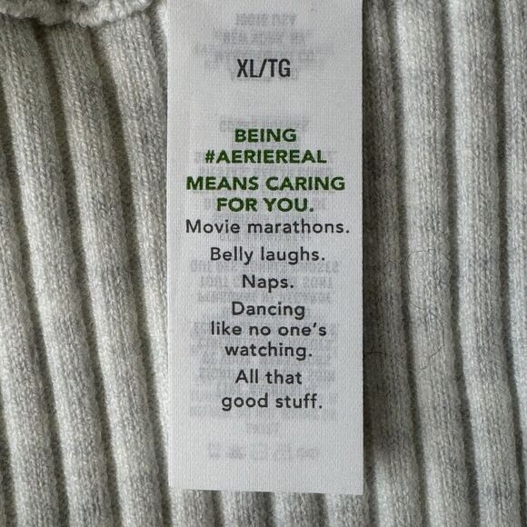 Aerie Women's XL Crop Tank Top Heather Blue White Ribbed Adjustable NEW - Picture 8 of 13